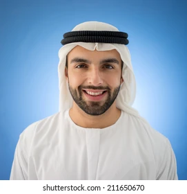 arabic man on blue background 260nw 211650670